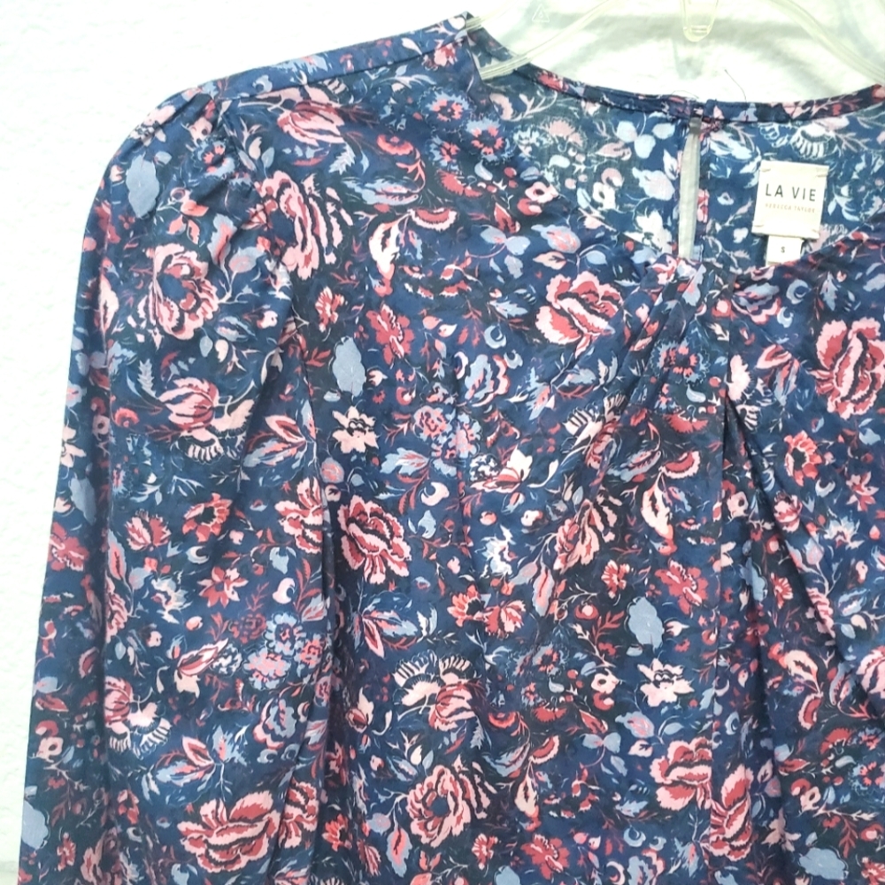 La Vie by Rebecca Taylor Floral Longsleeve Blouse Size S